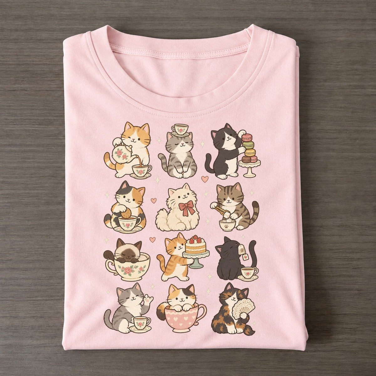 Tea Party Cat Club Classic T-shirt – Pink