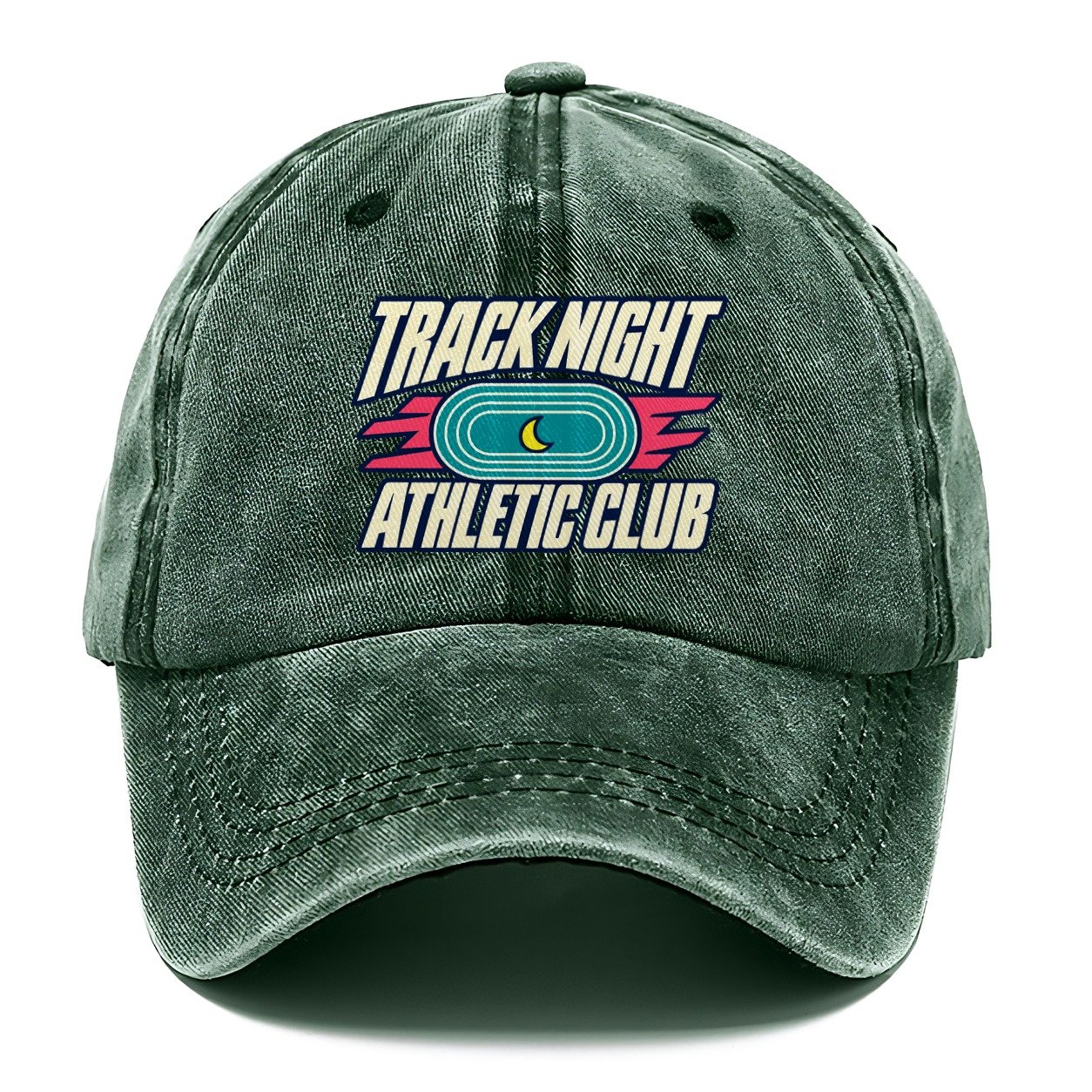 Track Night Athletic Club 90S Running Clubs Classic Cap – Forest Mist