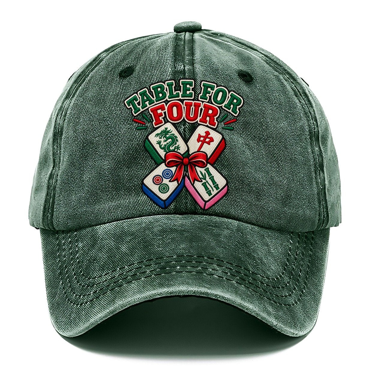 Table For Four Mahjong Game Night Classic Cap – Forest Mist