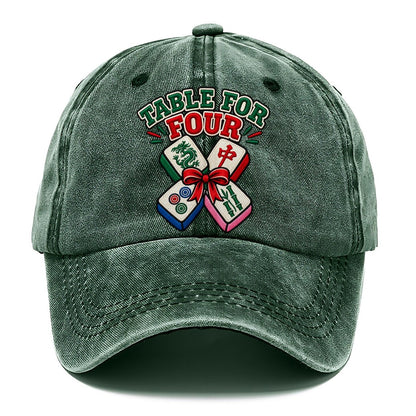 Table For Four Mahjong Game Night Classic Cap – Forest Mist