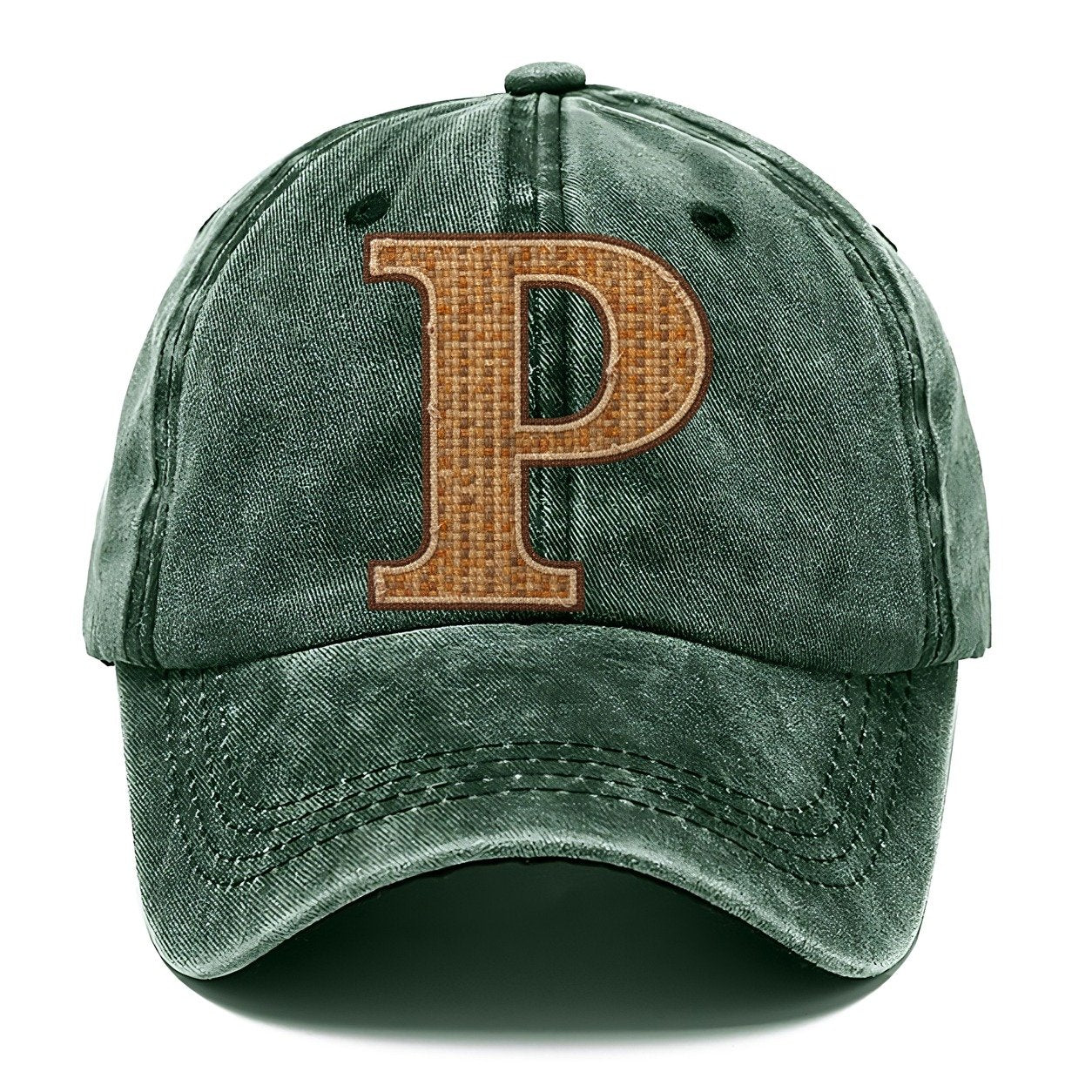 Woven Tweed P Monogram Classic Cap – Forest Mist