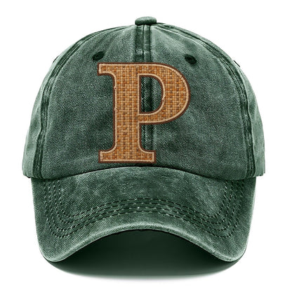 Woven Tweed P Monogram Classic Cap – Forest Mist