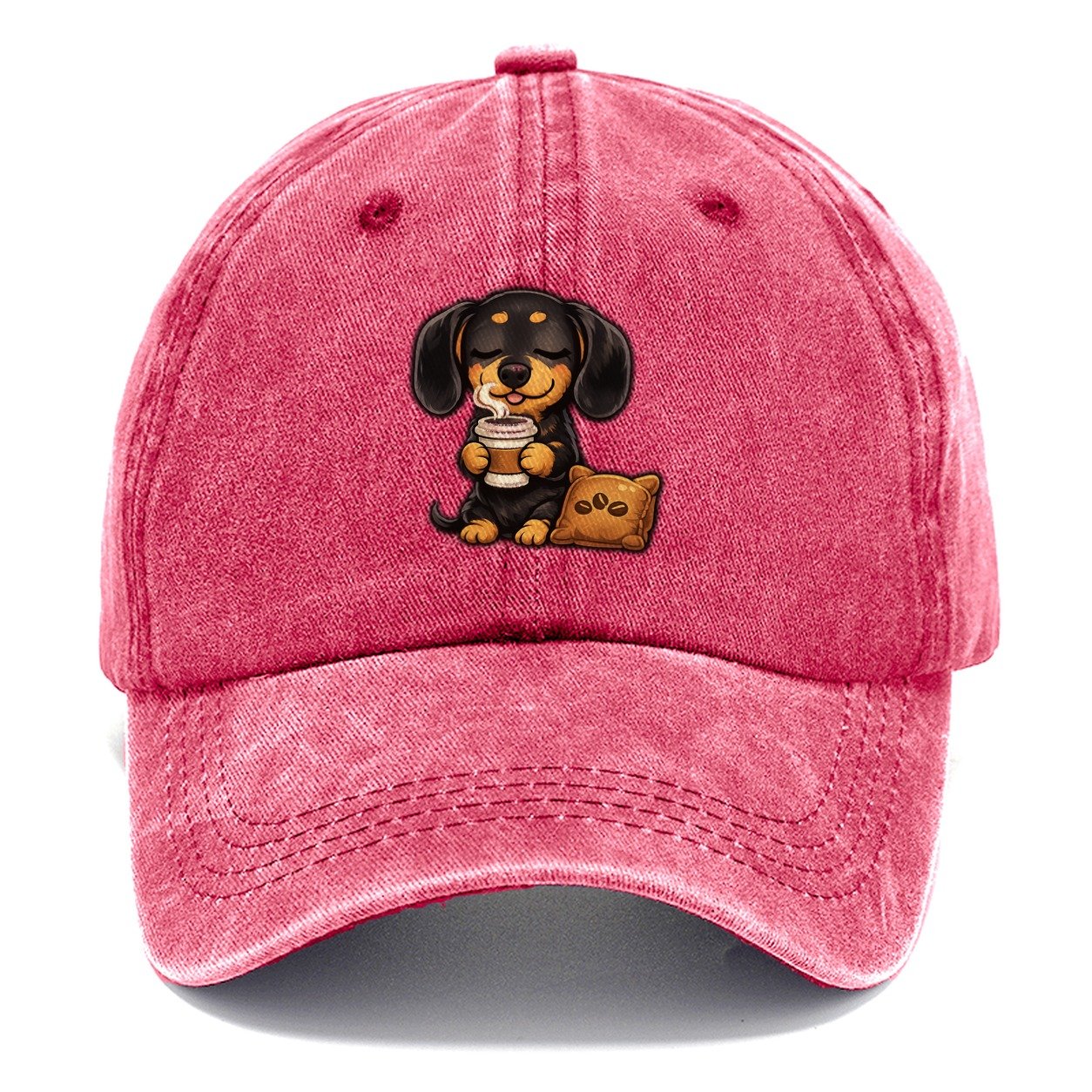 Coffee Loving Dachshund Classic Cap – Pomegranate Blush