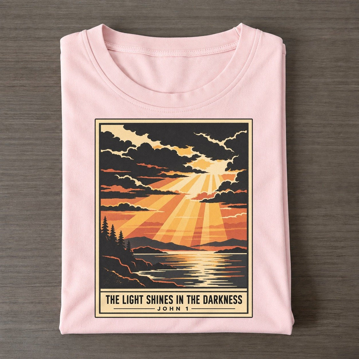 The Light Shines In Given Light Classic T-shirt – Pink