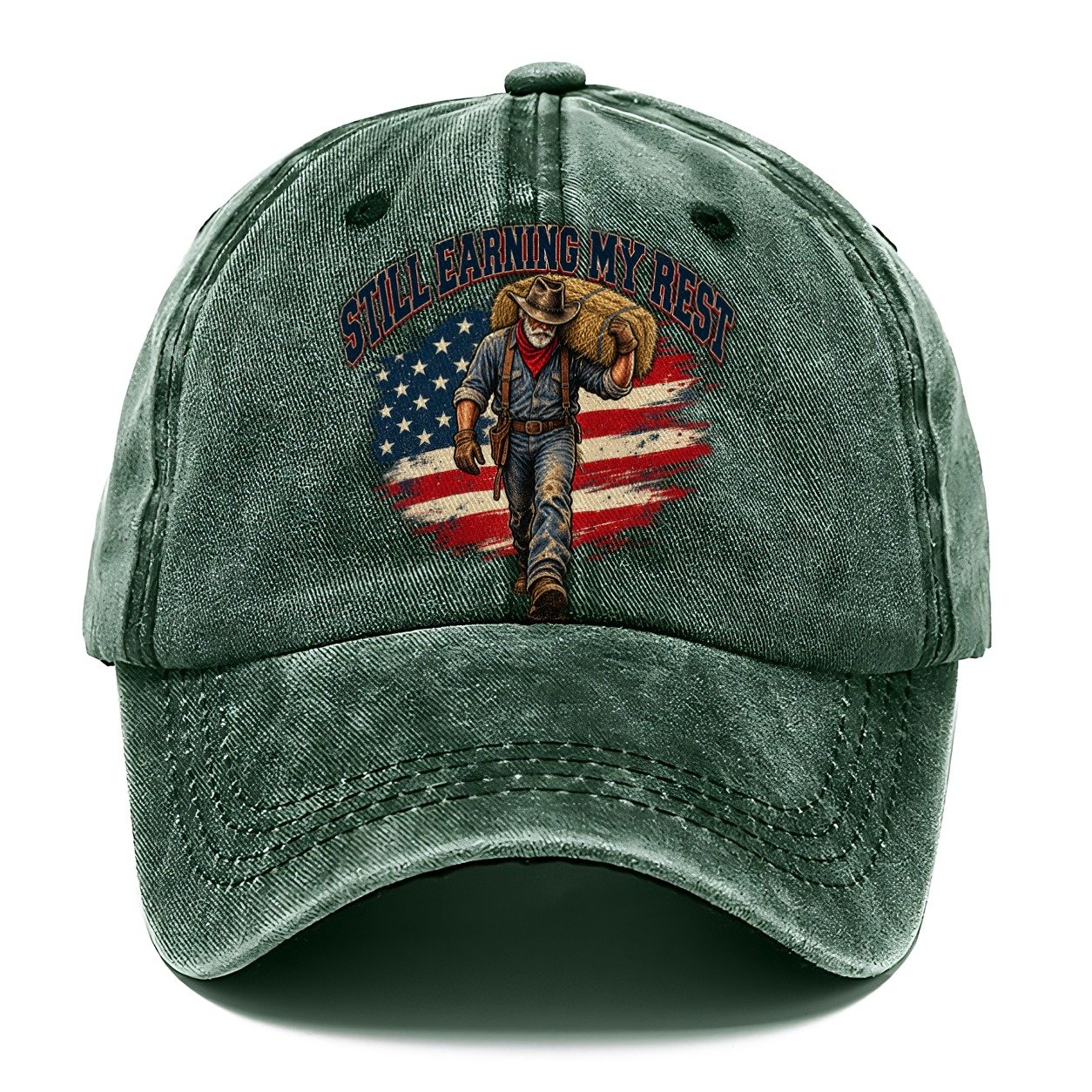 Still Earning My Rest Old Man Strong Classic Cap – Forest Mist