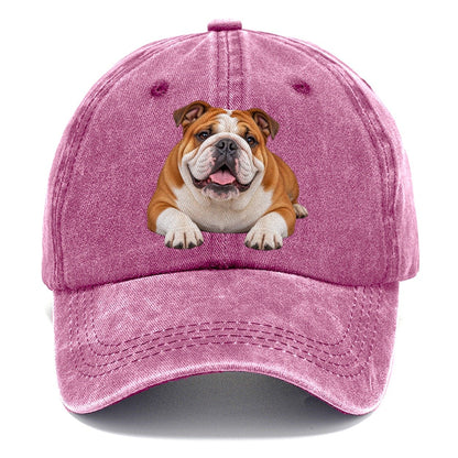 English Bulldog Lying Down Top Breeds Classic Cap – Dusty Rose