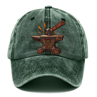 Village Blacksmith Anvil And Hammer Uk Culture Heritage Classic Cap – Forest Mist