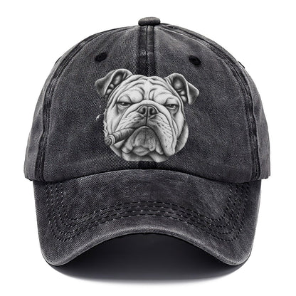 Bulldog A Lit Cigar Smoking Dogs Smoking Dogs Portraits Classic Cap – Graphite