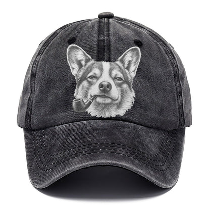 Pembroke Welsh Corgi A Classic Tobacco Pipe Smoking Dogs Smoking Dogs Portraits Classic Cap – Graphite