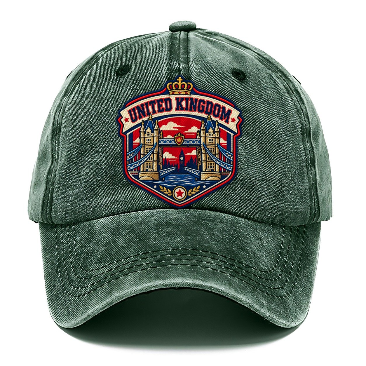 United Kingdom Retro Badge Country Logos Classic Cap – Forest Mist