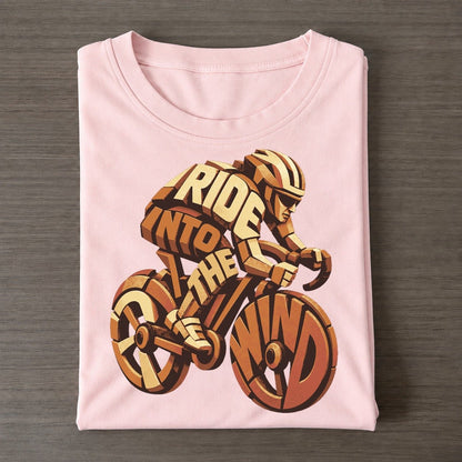 Cyclist Sprint Arc Letter Sculpture Classic T-shirt – Pink