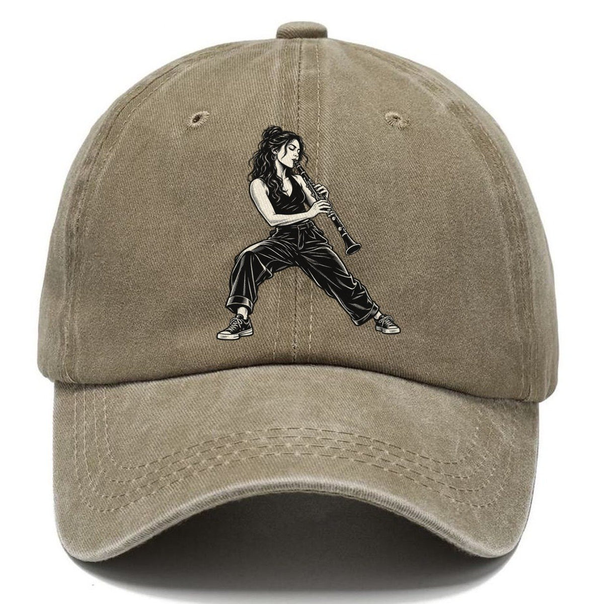 Clarinetist Warm Low Note Global Music Ink Figures Classic Cap – Warm Sand
