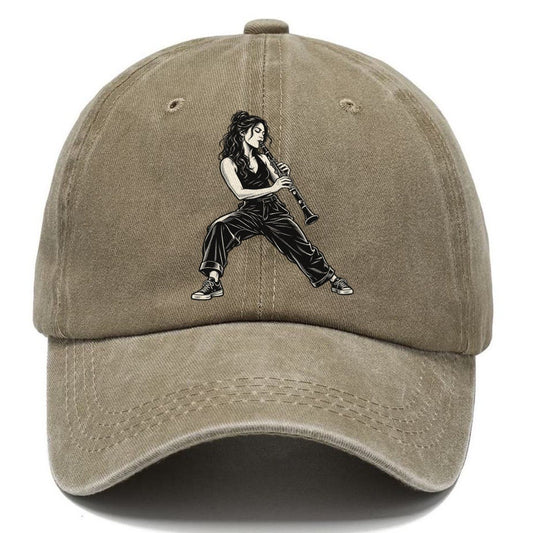 Clarinetist Warm Low Note Global Music Ink Figures Classic Cap – Warm Sand