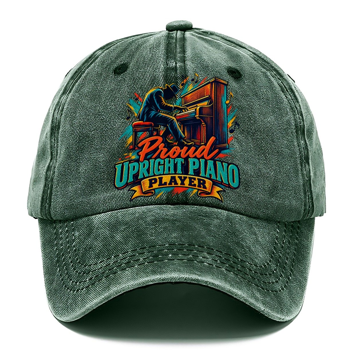 Proud Upright Piano Player Music Instruments Classic Cap – Forest Mist