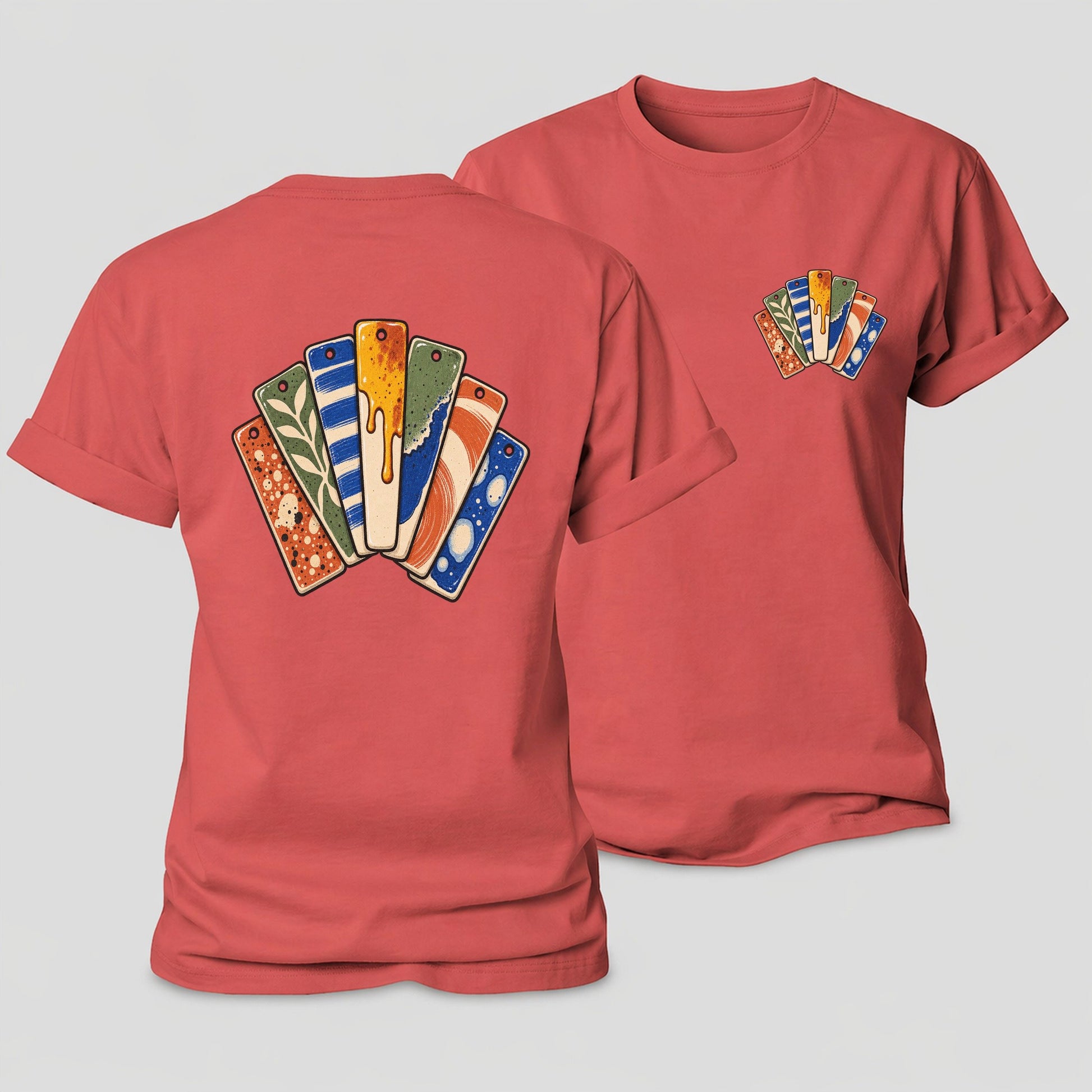 Glaze Test Fan Clay Color Makers Women's Cotton T-Shirt – Coral Red