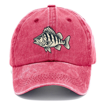 Geometric Perch Fishing Elegant Classic Cap – Pomegranate Blush