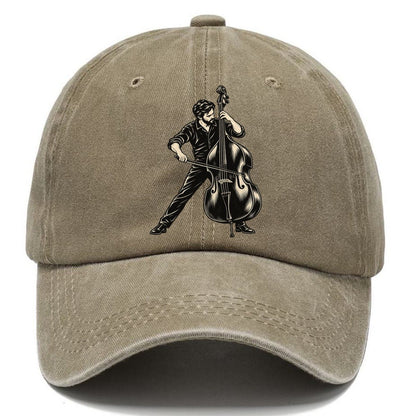 Double Bass Bowed Passage Global Music Ink Figures Classic Cap – Warm Sand