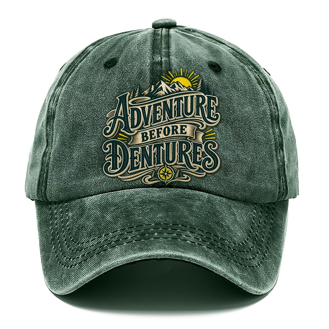 Adventure Before Dentures Retired Living Classic Cap – Forest Mist