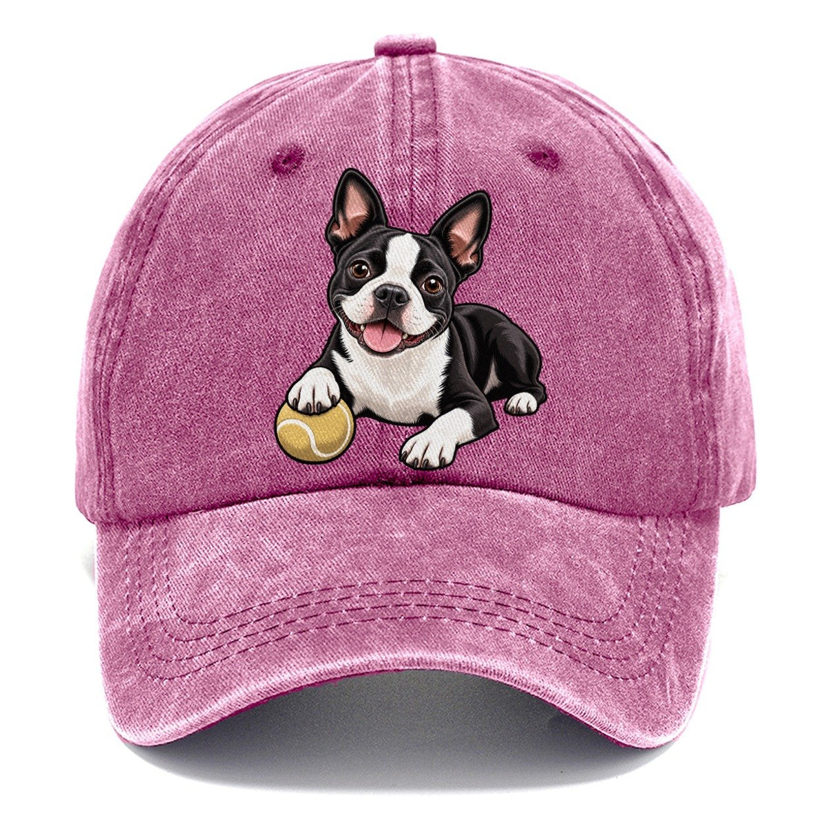 Kindred Boston Terrier Lying Down Top Breeds Classic Cap – Dusty Rose