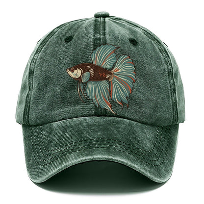Betta Fin Silhouette Aquarium Keeping Classic Cap – Forest Mist