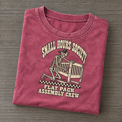 Flat Pack Small Hours Society Vintage T-shirt – Raspberry