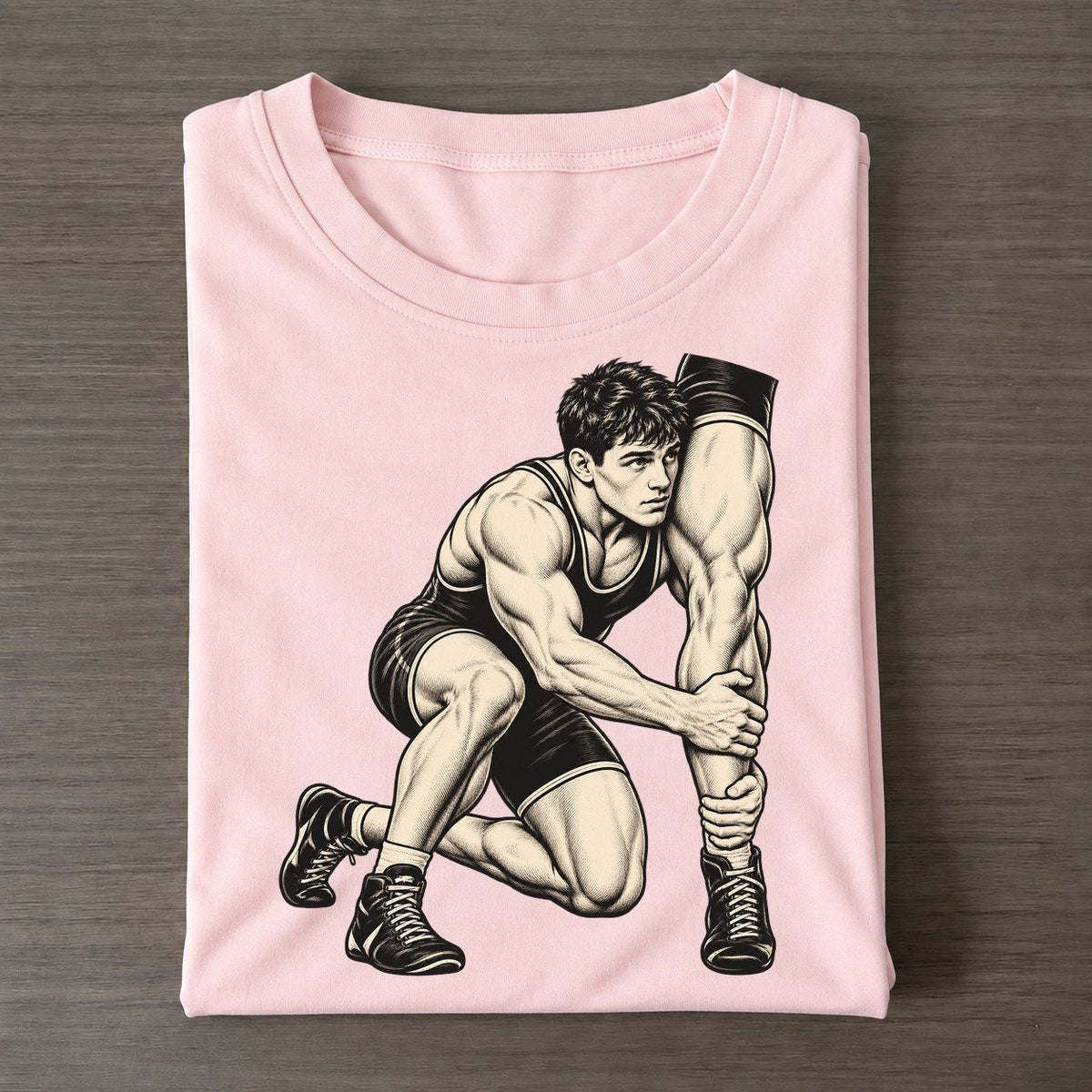 Wrestler Single Leg Entry Global Sports Ink Figures Classic T-shirt – Pink