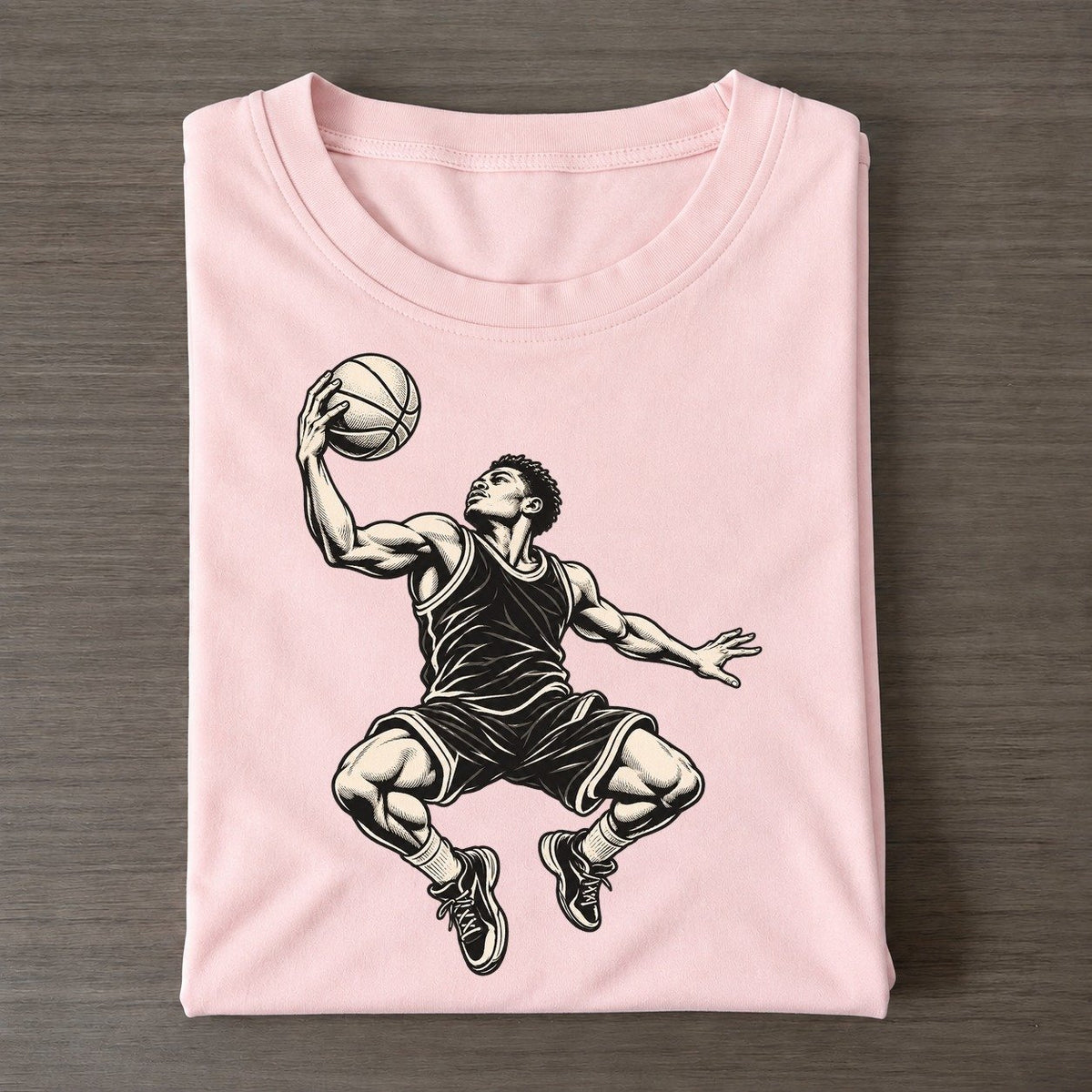 Basketball Rebound Reach Global Sports Ink Figures Classic T-shirt – Pink