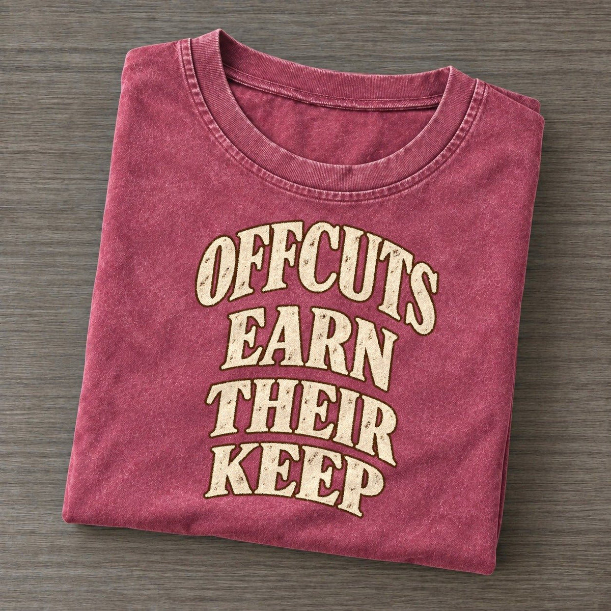 Offcuts Earn Their Keep Character Club Vintage T-shirt – Raspberry