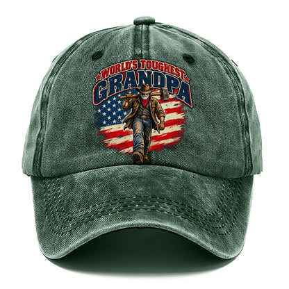 World S Toughest Grandpa Old Man Strong Classic Cap – Forest Mist