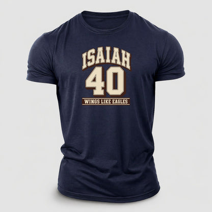 Isaiah 40 Varsity Chapel Varsity Cotton T-Shirt – Navy