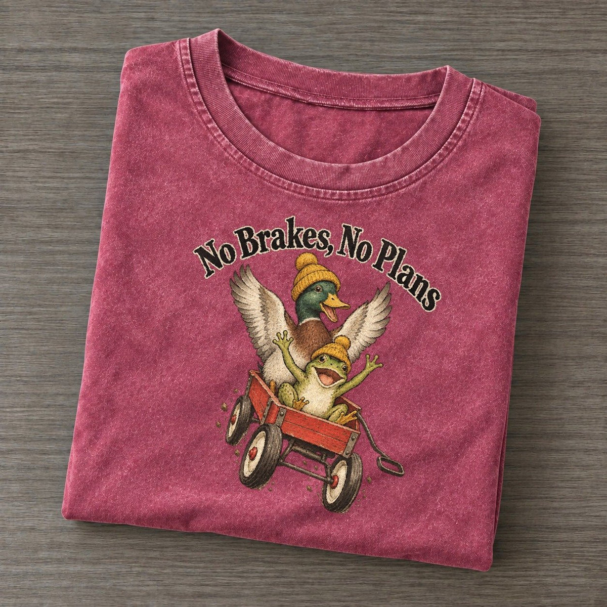 No Brakes No Plans Kerfuffle Club Vintage T-shirt – Raspberry