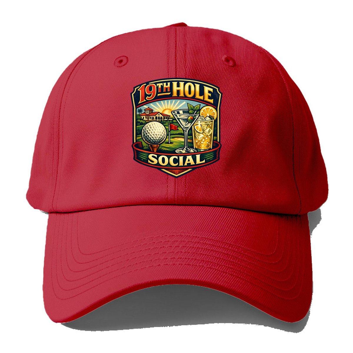 19Th Hole Social Baseball Cap – Red