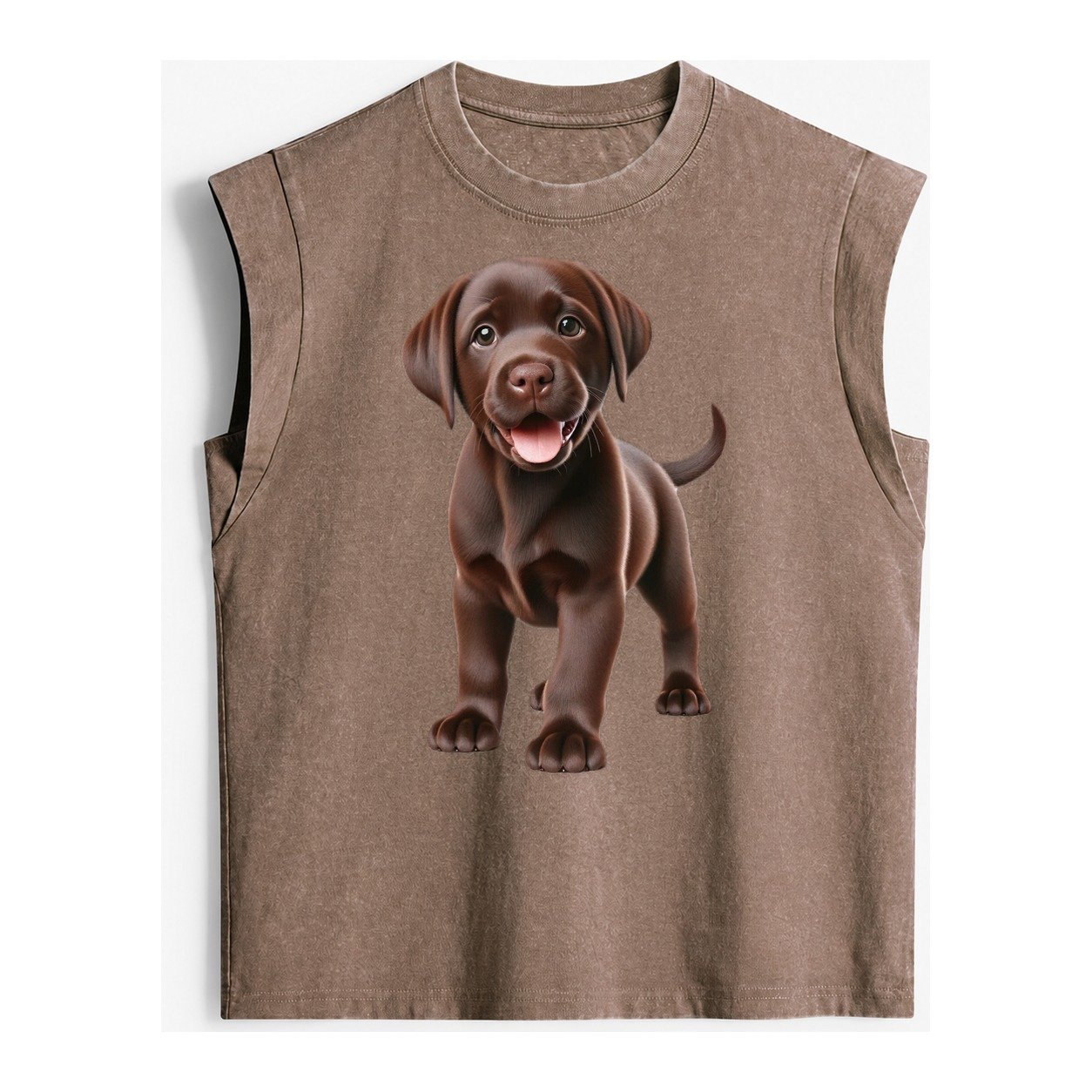 Chocolate Labrador Vintage Washed Tank – Brown