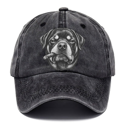 Rottweiler A Lit Cigar Smoking Dogs Smoking Dogs Portraits Classic Cap – Graphite