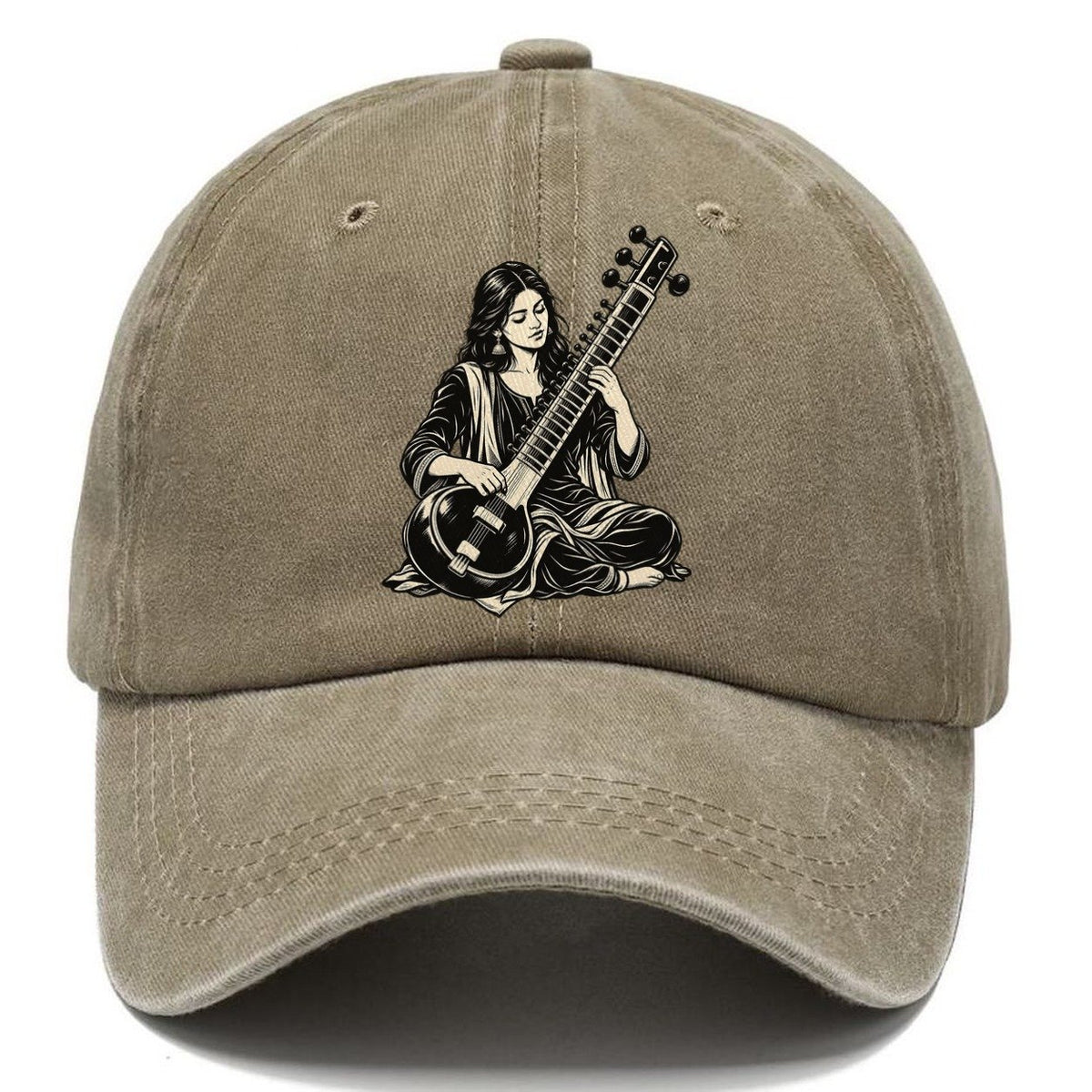 Sitar Plucked Melody Global Music Ink Figures Classic Cap – Warm Sand