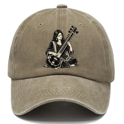 Sitar Plucked Melody Global Music Ink Figures Classic Cap – Warm Sand