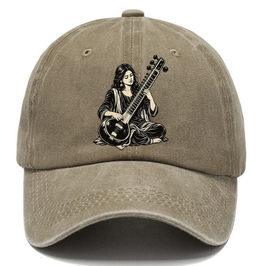 Sitar Plucked Melody Global Music Ink Figures Classic Cap – Warm Sand