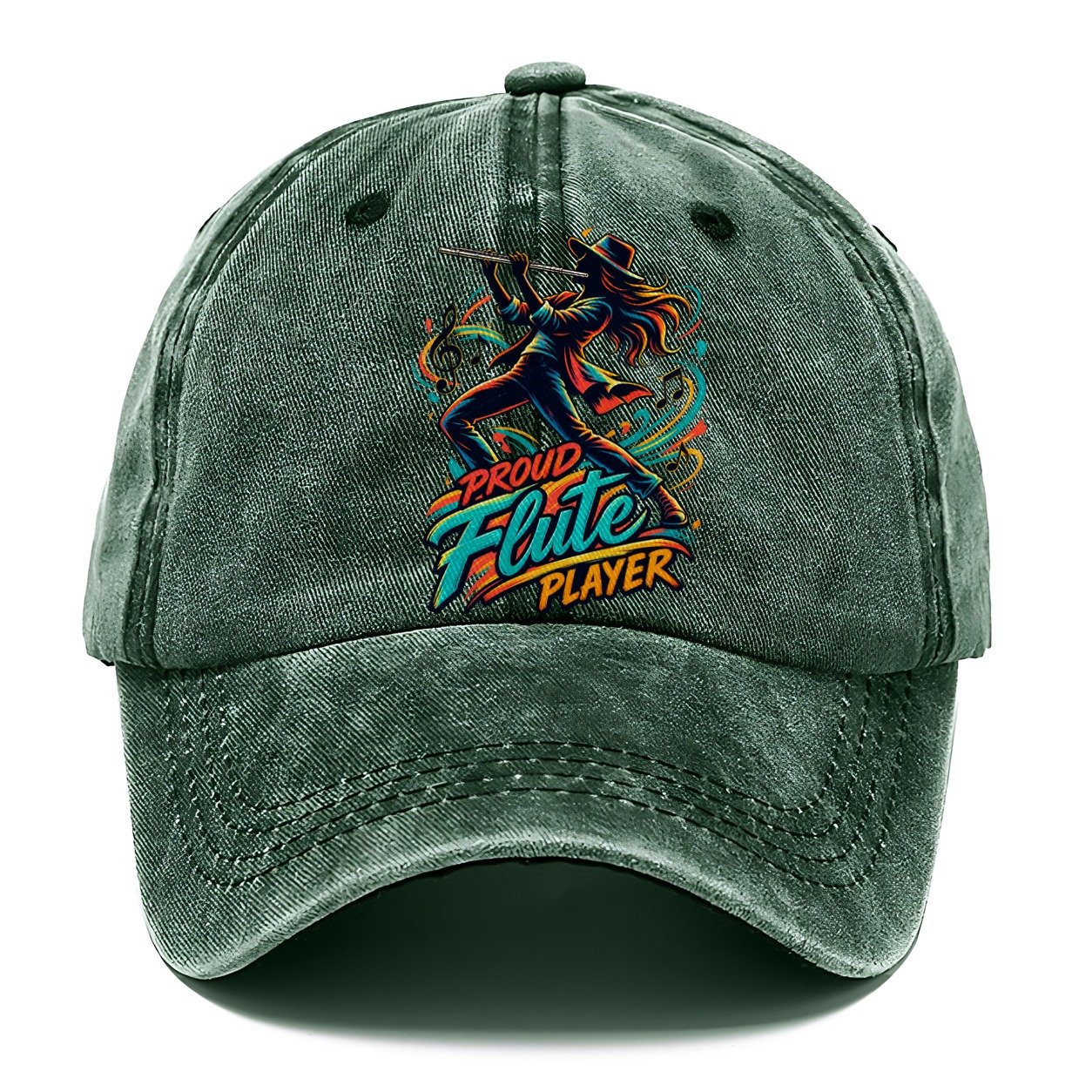 Proud Flute Player Music Instruments Classic Cap – Forest Mist