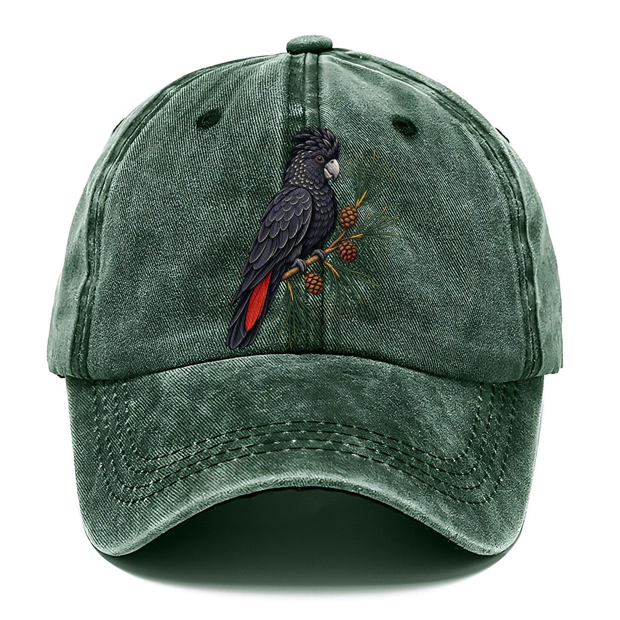 Glossy Black Cockatoo And She Oak Cones Australia Cultural Icons Classic Cap – Forest Mist