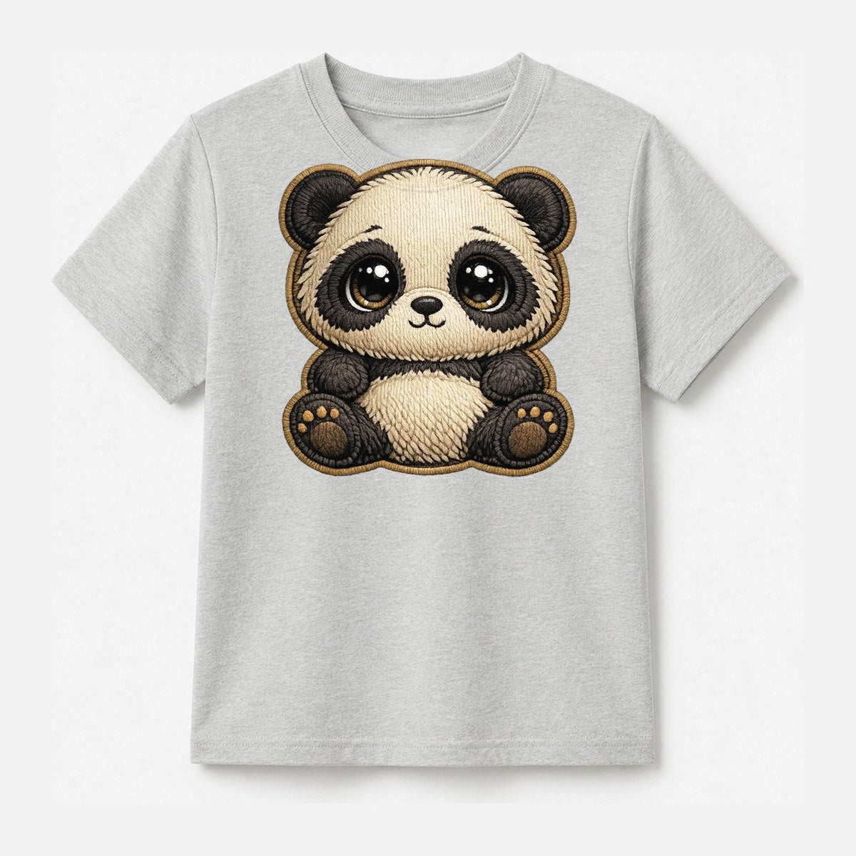 Baby Giant Panda Cub Kids T-Shirt – Light Gray