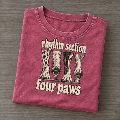 Four Dog Paws In A Row Seen From The Front Mid Stride Bark For Me Vintage T-shirt – Raspberry