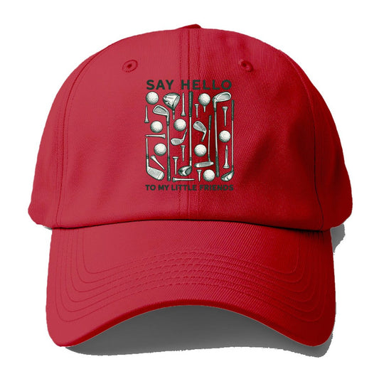 Say Hello Golf Friends Baseball Cap – Red