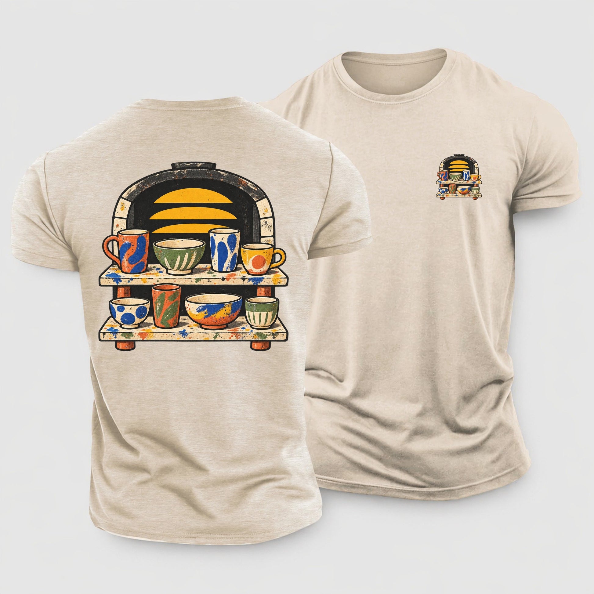 Kiln Shelf Sunrise Clay Color Makers Cotton T-Shirt – Sand