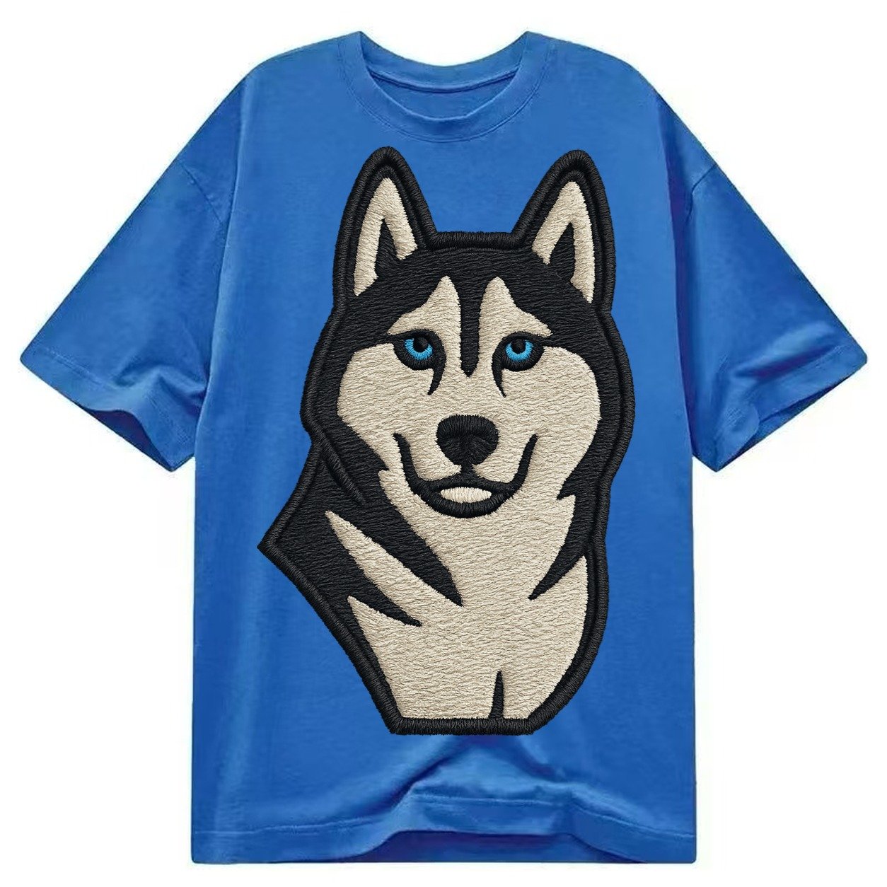 Husky Blue Eyes Close Up Portrait Classic T-shirt – Blue