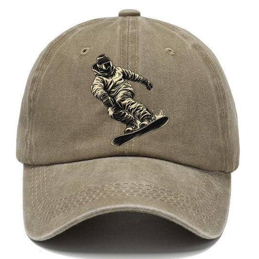 Snowboarder Heel Edge Carve Global Sports Ink Figures Classic Cap – Warm Sand