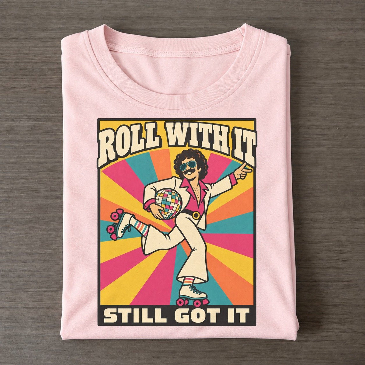 Roller Moustache Boogie Bodies Classic T-shirt – Pink