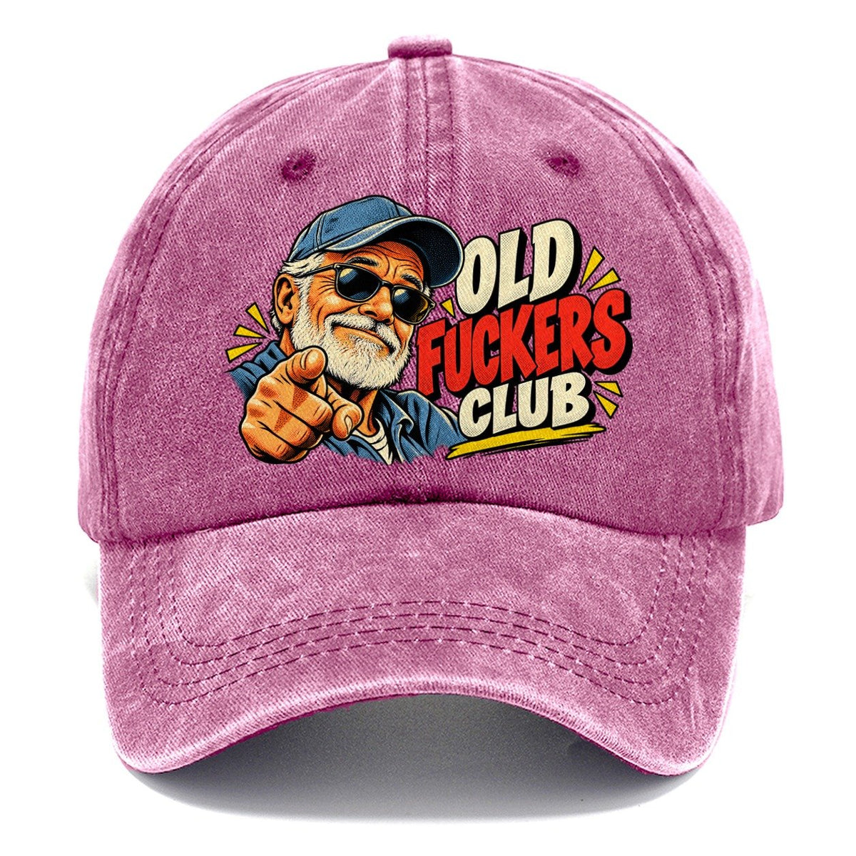 Old Fuckers Club Pointing Grandpa Classic Cap – Dusty Rose