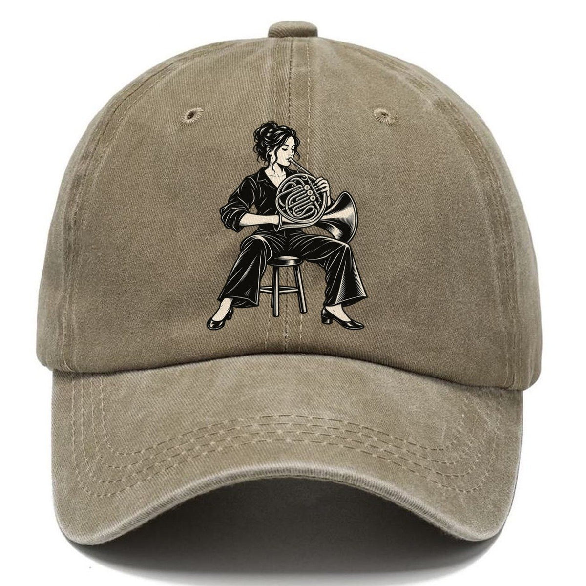 Horn Player Quiet Entrance Global Music Ink Figures Classic Cap – Warm Sand