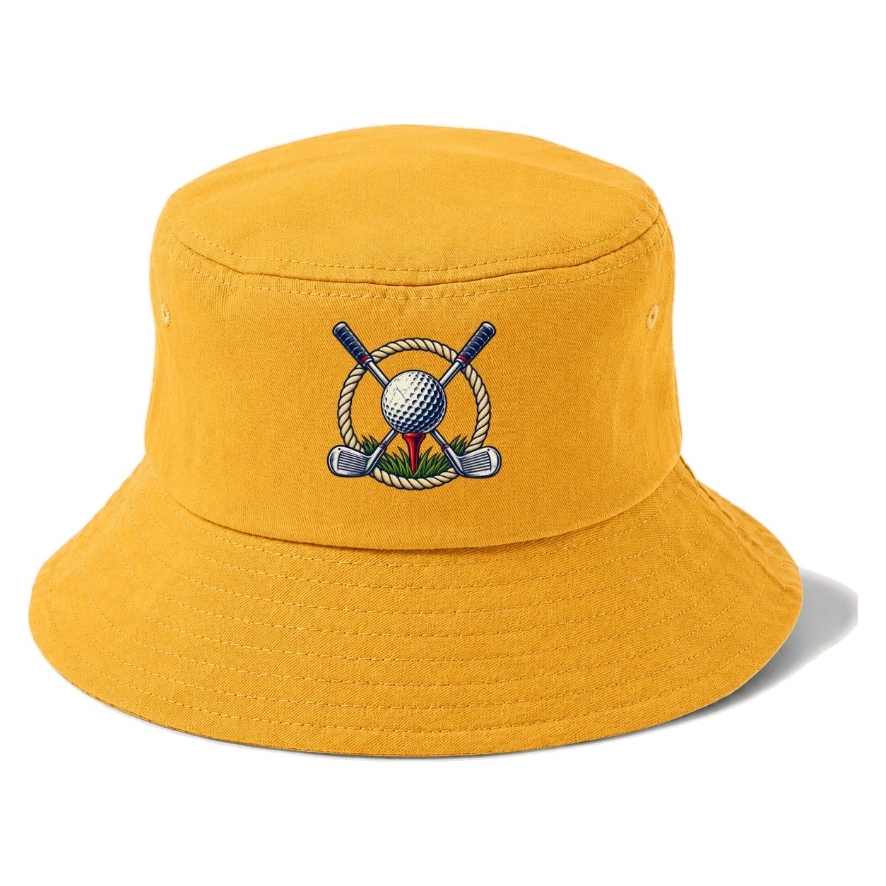 Crossed Clubs Crest Golf Life Bucket Hat – Golden Harvest