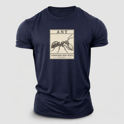 Ant Specimen Plate Creature Canticle Cotton T-Shirt – Navy